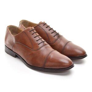 Men Barneys New York Brown Leather Cap Toe Oxford 8.5 M